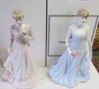 2 boxed Coalport figurines 'Our English Rose' and 'Diana,