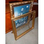 A gilded fire screen and a gilded frame.