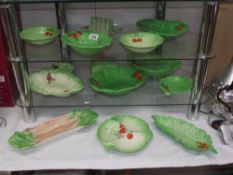 A good selection of leaf pattern dishes,