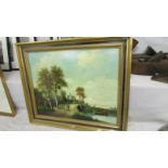 A framed rural scene signed H S Korston.