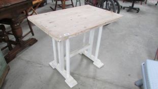 A pine table.