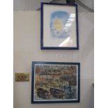 2 sailing boat prints