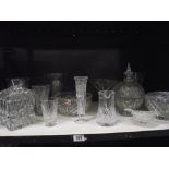 A Jaff Rose hand cut lead crystal bowl and other glassware
