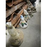 6 Garden gnomes and a quantity of ceramic garden pots.