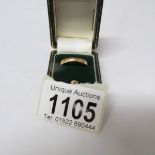 A 9ct gold wedding ring, size M half, 3.2 grams.