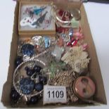 A mixed lot of costume jewellery including vintage.