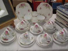 A wedgwood Pink Rose pattern teaset