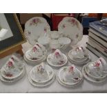 A wedgwood Pink Rose pattern teaset