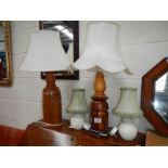 4 table lamps.