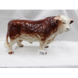 A pottery Hereford bull.