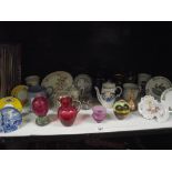 A mixed lot of china and glass