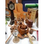 A mixed lot of wooden items including 2 gavels.