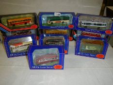 Ten 1:76 scale Exclusive First Editions (EFE) die cast bus models.