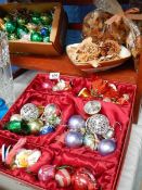 A mixed lot of Christmas decorations.