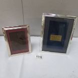 2 modern silver photograph frames.
