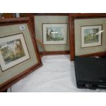 3 framed and glazed hunting prints.