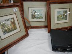 3 framed and glazed hunting prints.