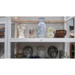 2 shelves of pottery items including Studio Pottery,