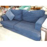 A blue sofa.