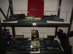 A quantity of plastic British locomotive collector trains and selection of boxed diecast including