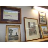 5 assorted original pictures including watercolours featuring York Minster from Low Petergate