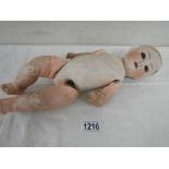 A Victorian bisque headed doll marked Kopplesdorf, Germany, 34 cm tall,
