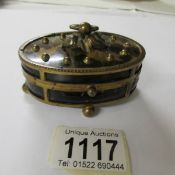 A circa 1900 brass and tortoise shell box.