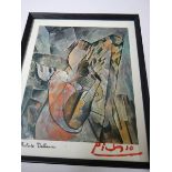 A Framed and glazed print signed Picasso?