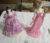 2 Coalport figurines, 'Blue Moon' and 'Mystique'.