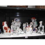 A selection of Victorian Staffordshire pottery figures,