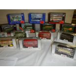 Fourteen 1:76 scale Exclusive First Editions (EFE) die cast model buses.
