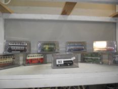 Ten 1:76 scale Exclusive First Editions (EFE) model die cast buses.