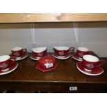 4 Carlton ware 'Australian Design' cups & saucers, milk jug,