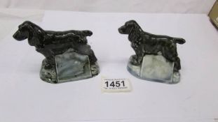 Two 1920's R. R. Thompson Ltd., New Malden pottery cocker spaniel fairings.