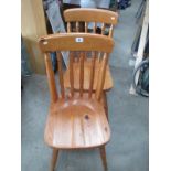 A pair of pine chairs