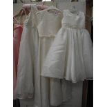 4 Children's bridesmaid dresses, 2 age 5, 1 age 2, on not sized but possibly age 5.