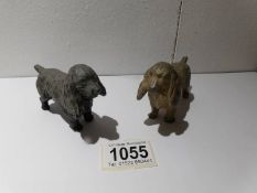 A pair of 1920/30's hollow cast spelter cocker spaniels.