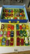 A Matchbox Superfast collector's carrying case and contents including Corgi Juniors.
