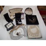 A mixed lot of necklaces including pearls etc.