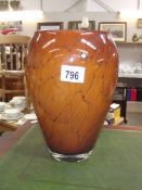 A large cut glass base made in Poland by Tarnowiec.