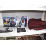 A collection of Superman ephemera including Superman leather jacket, autographs, Steel books,
