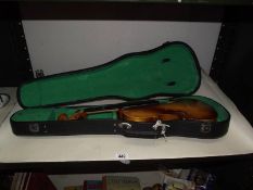 A cased Lark violin a/f.