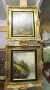 A pair of gilt framed oil on canvas studies of Scottish Lochs signed A G Kurtis MA,