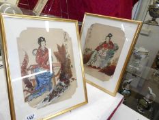 A pair of framed and glazed oriental watercolours signed A Helm 1921. Image 25 x 35 cm.