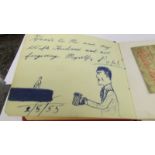 A 1950's autograph book , mainly family and friends but including Beryl Reid,