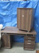 A modern desk and cabinet