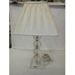 A glass table lamp with shade, 62 cm.
