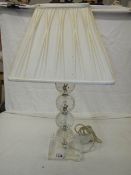 A glass table lamp with shade, 62 cm.