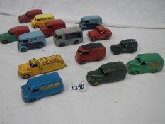 A good selection of tidy Dinky small commercial vehicles including Austin, Trojan, Bedford etc.