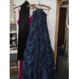 2 bridesmaids/prom dresses/gowns, emerald breen size 10 and Fuschia size 14 with scarf.